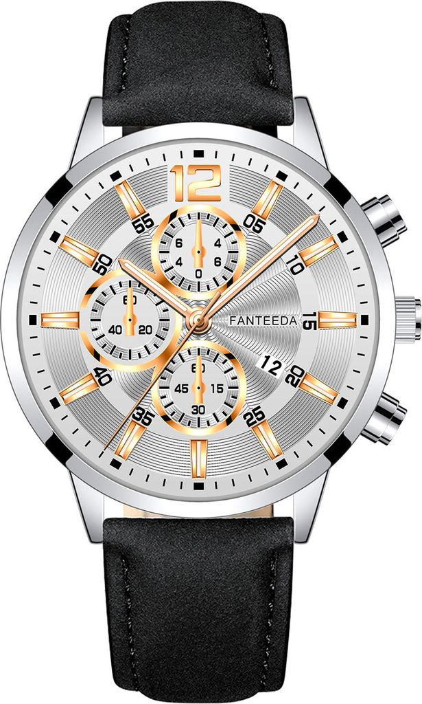 Nico Uhr – Sportlich-elegante Herrenuhr in Schwarz/Roségold KP11708