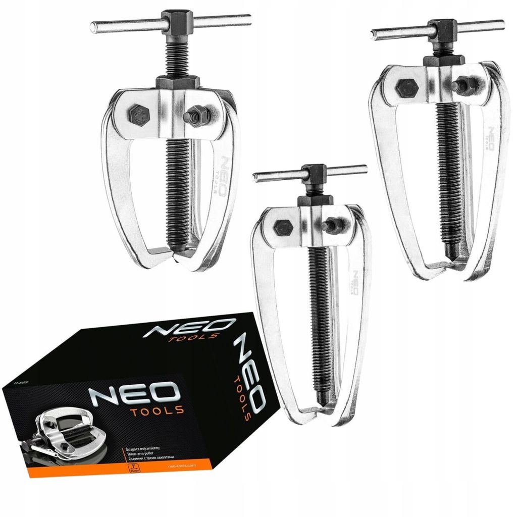 NEO TOOLS 3-Arm Dreiarmiger Abzieher 3 TLG. Set 1", 2" und 3" Lagerabzieher CRV-Stahl Profi