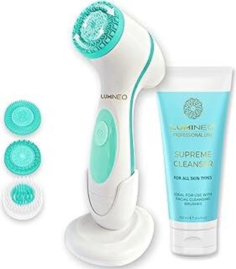 Lumineo Gesichtsreinigungsbürste mit Reinigungsgel, zur Poren- Peeling- und Mitesserreinigung, elektrische USB Gesichtsbürste für sanfte Tiefenr...