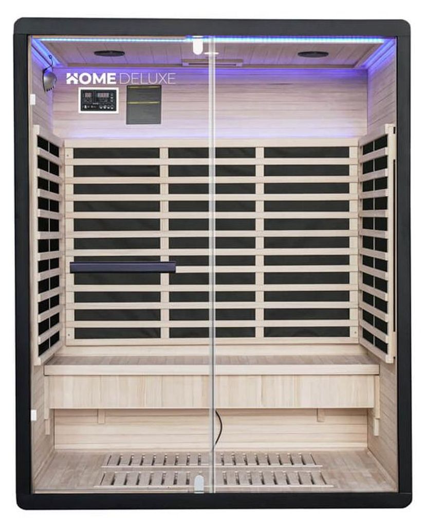 HOME DELUXE Infrarotkabine NERO L – Schwarz, Hemlock (190 x 110 x 153 cm) | s Design & leichte Montage