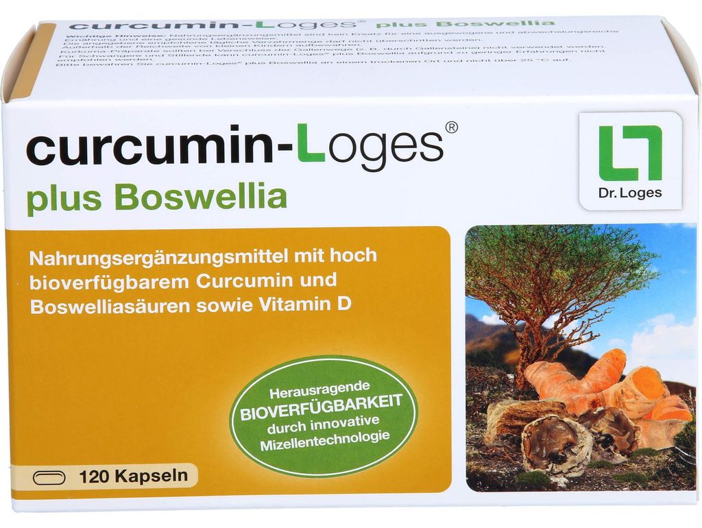 curcumina-Loges più Boswellia capsule, 120 capsule, 120 Immagine del prodotto 