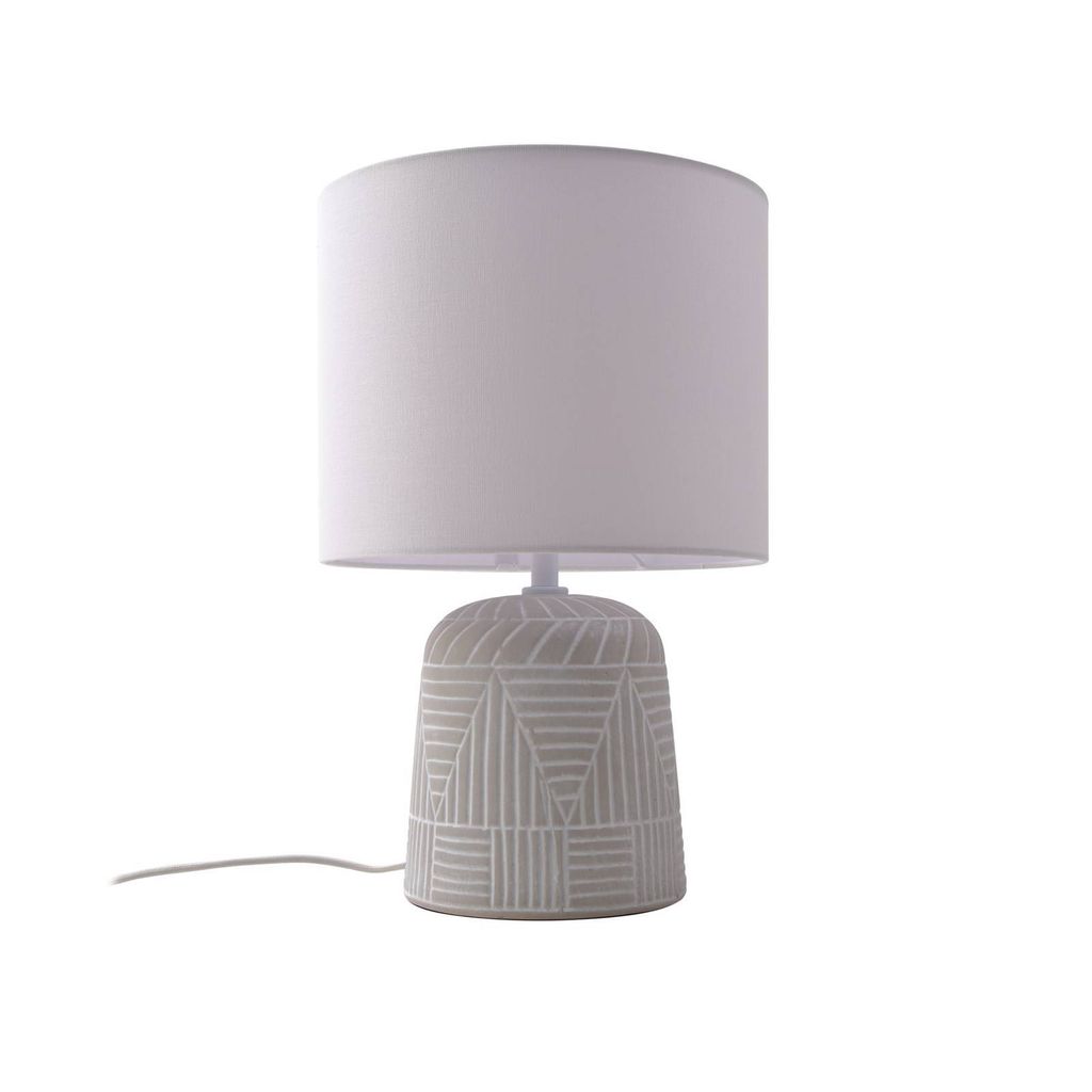 Lindby Tischleuchte Thalassia, weiß, Ø 26 cm, Keramik