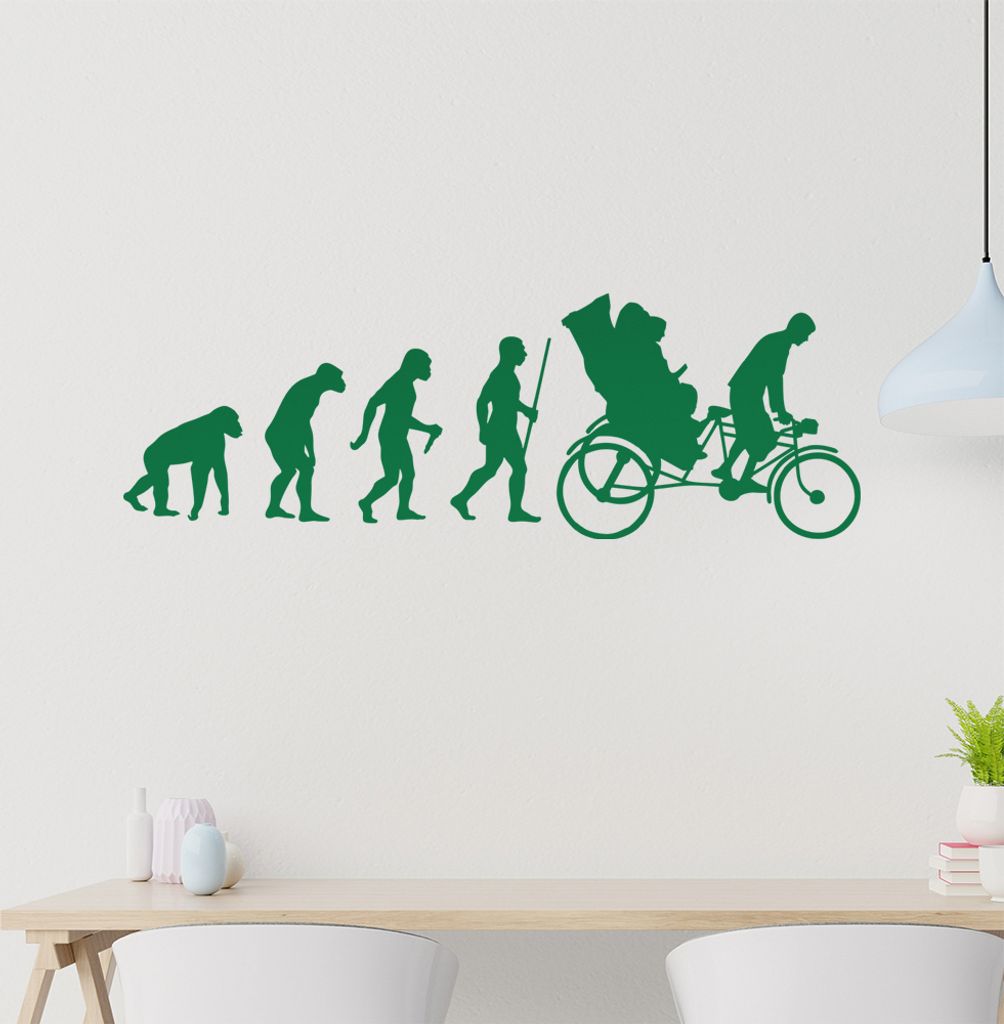 Fahrradrikscha Evolution Wandtattoo Wandaufkleber Wall Sticker - Dekoration, Küche, Wohnzimmer, Schlafzimmer, Badezimmer