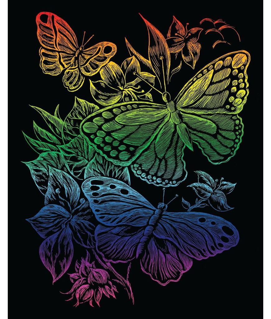 PRACHT Kratzbilder Rainbow Schmetterlinge 20x25cm
