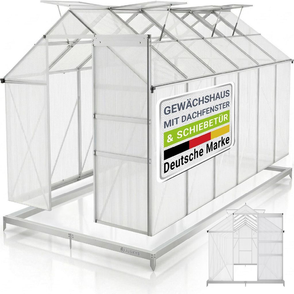 JUSKYS® Gewächshaus 7,2 m², inkl. Fundament, Produktbild 