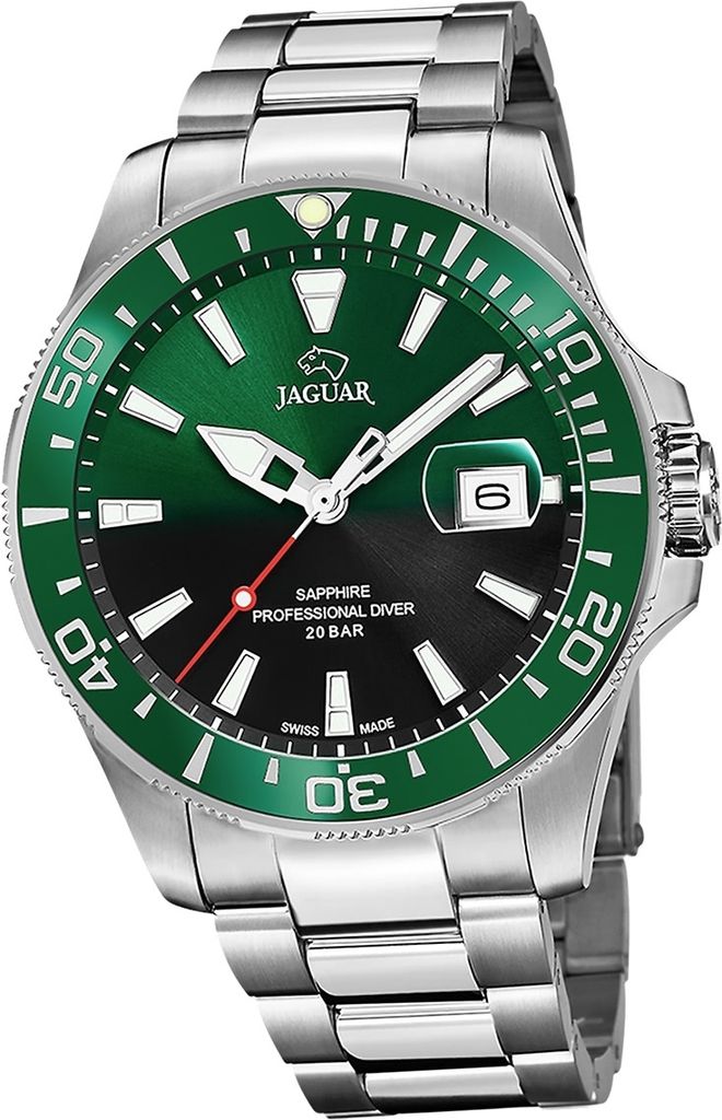 Jaguar Edelstahl Herren Uhr Analog Luxus silber Pro Diver D2UJ860/6