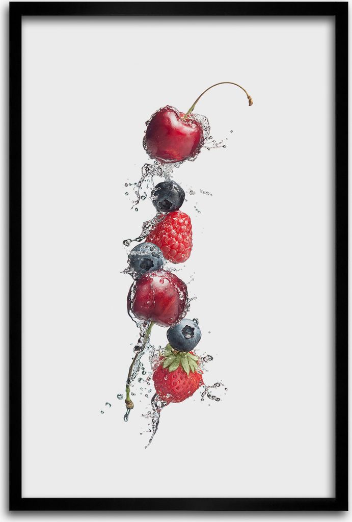 Bild - Bilderrahmen - 40 cm x 60 cm - MDF - Rahmen - Wandkunst - Waldfrüchte