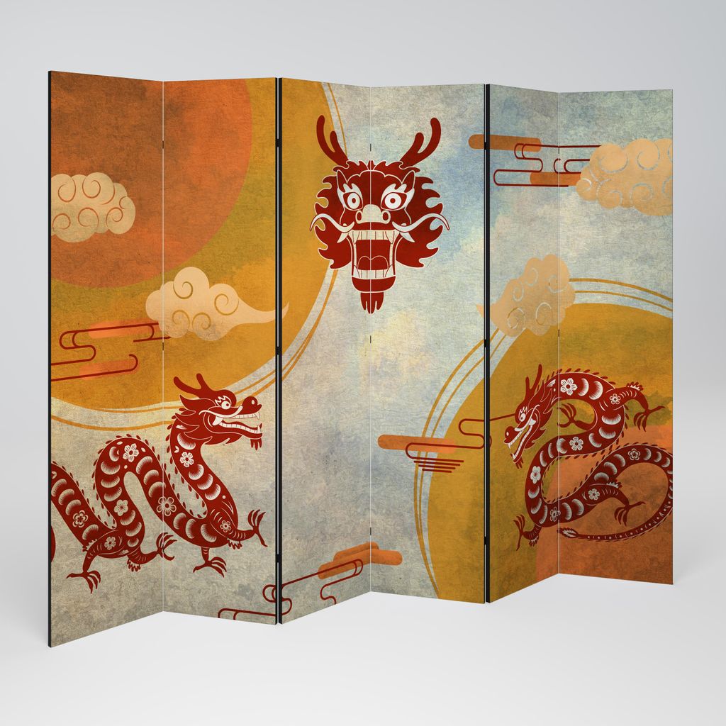 SpaceRebels Paravent Raumteiler - 6-teilig Raumtrenner, Druck 1-Seite - Raumtrenner - Trennwand Wohnung - Room Divider - Spanische Wand Deko Modern...