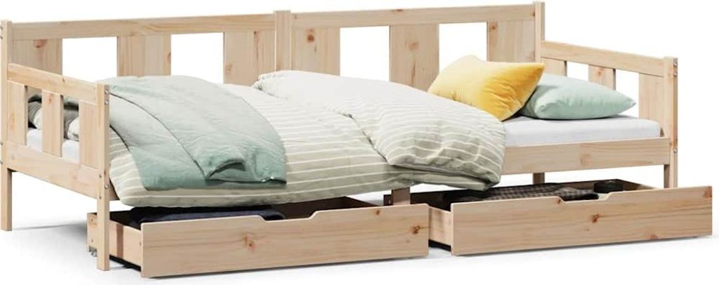 vidaXL Tagesbett mit Schubladen 90x200 cm Massivholz Kiefer