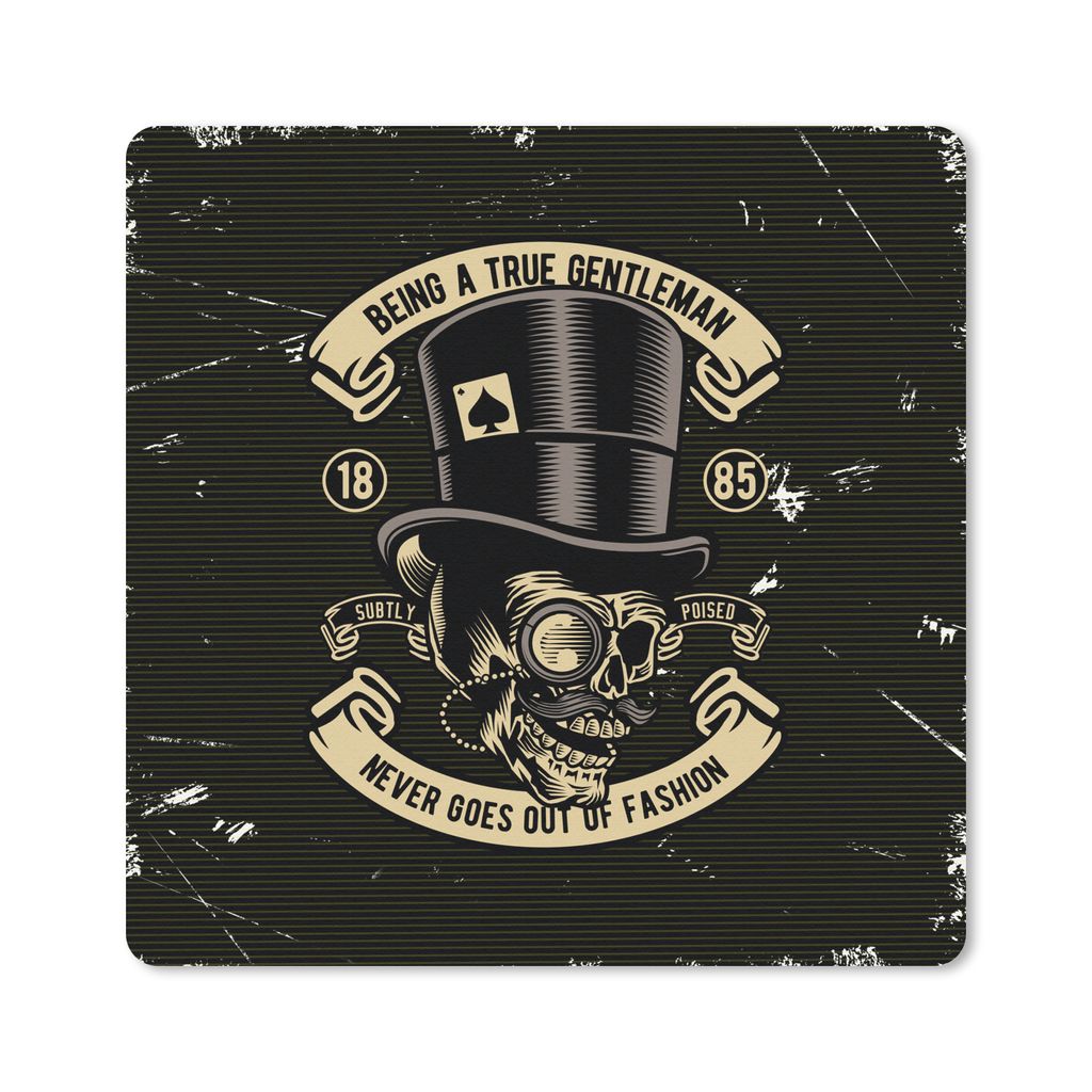 MuchoWow Mauspad Mousepad Totenkopf - Hut - Vintage 20x20 cm - Mousepads - Maus Mat - Pad - Mausunterlage - Desk Mat - Bureauartikeln