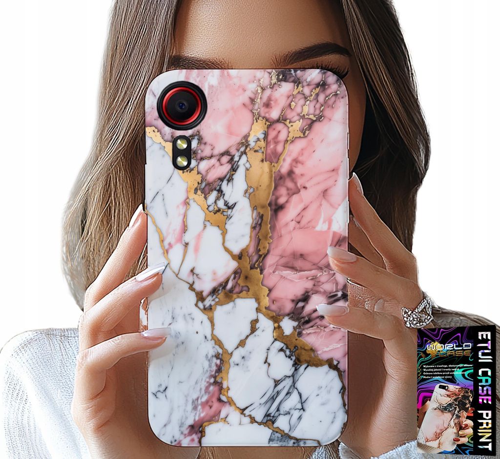 Hülle Für Samsung Galaxy Xcover 7 - Rosa Und Weisser Marmor, Steinmuster