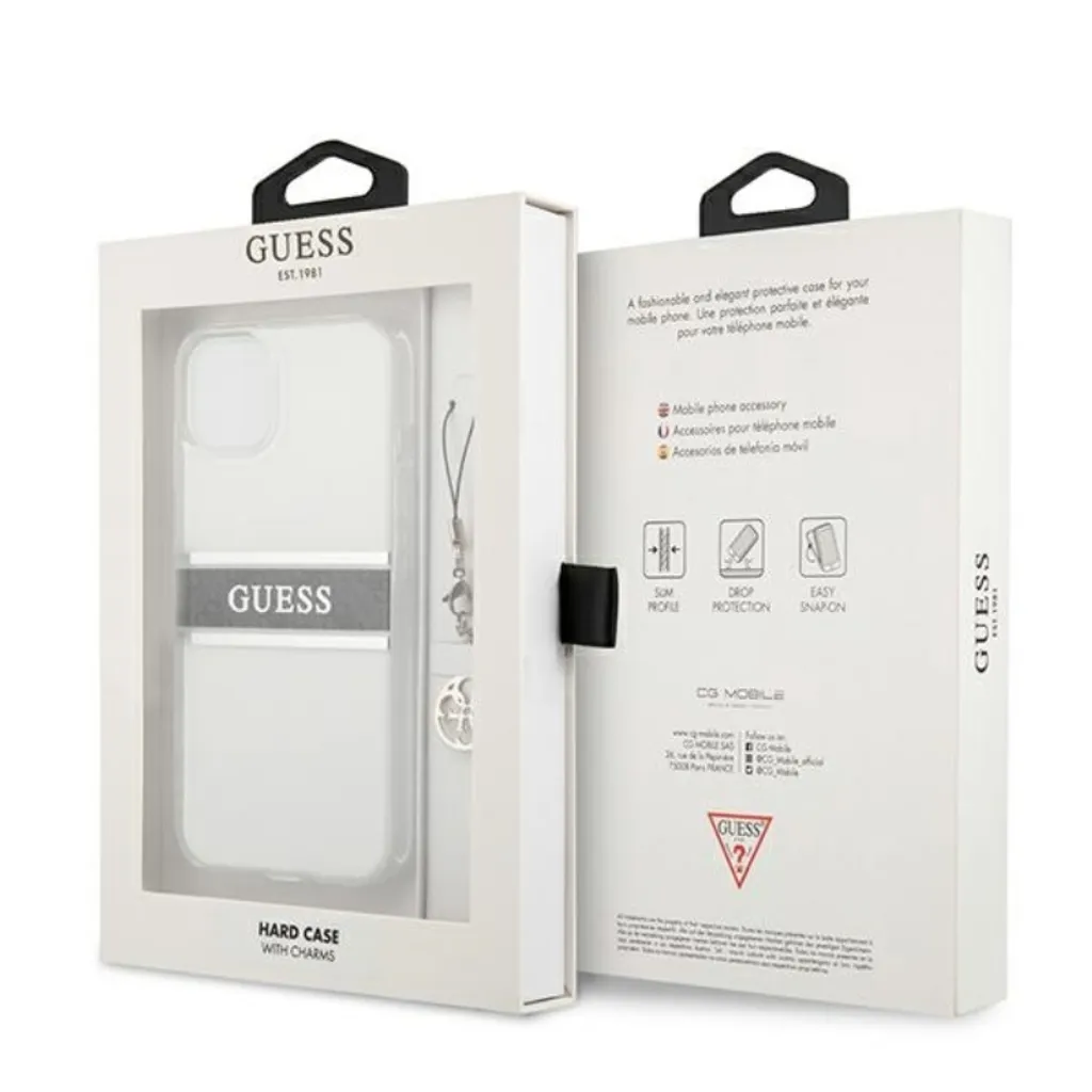 Must-Have: Guess Cover iPhone 13 Mini Grigio 4G con Cinturino e Charm - 8