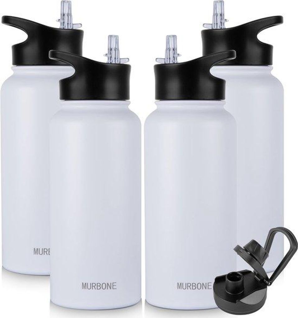 Isolerende Trinkflasche aus Edelstahl 1L mit Griffe, BPA-frei, leckfreie Thermosflasche, für Säurehaltige Getränke geeignet, vakuum doppelwandig...