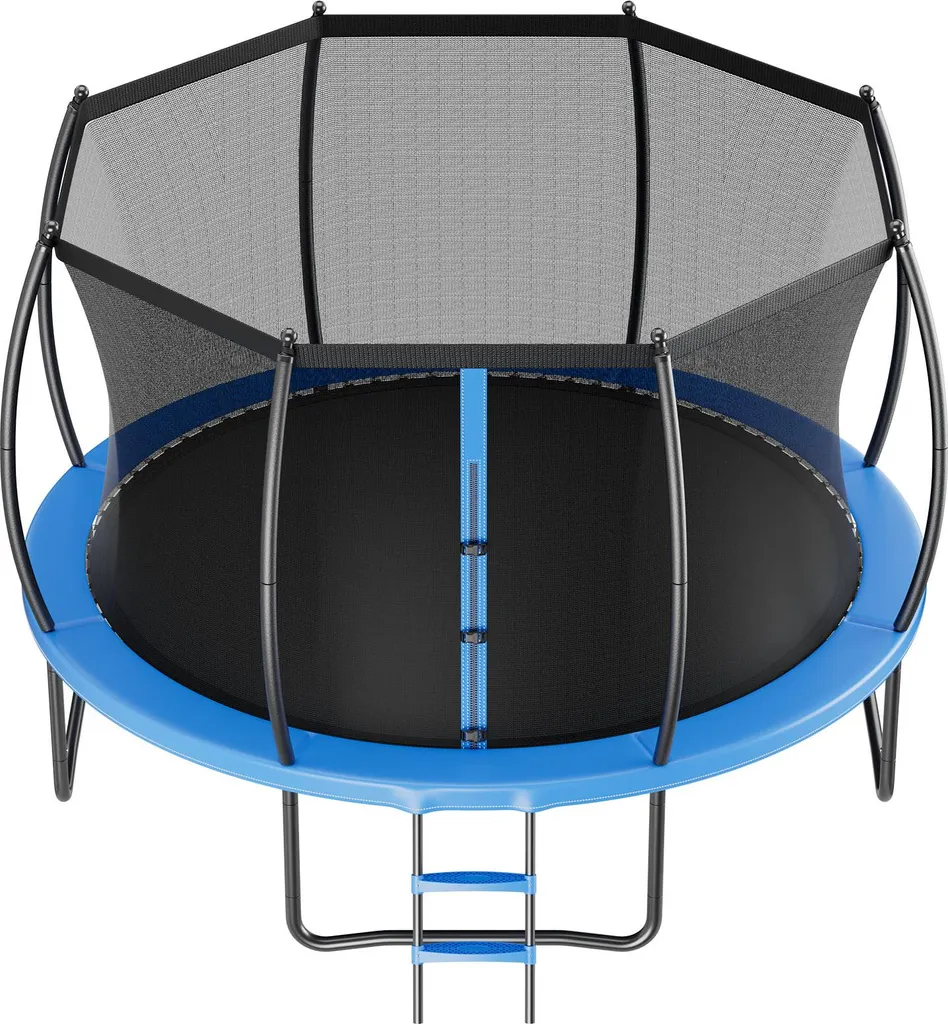 Trampoline robuste 204 kg avec filet de protection et cadre en acier