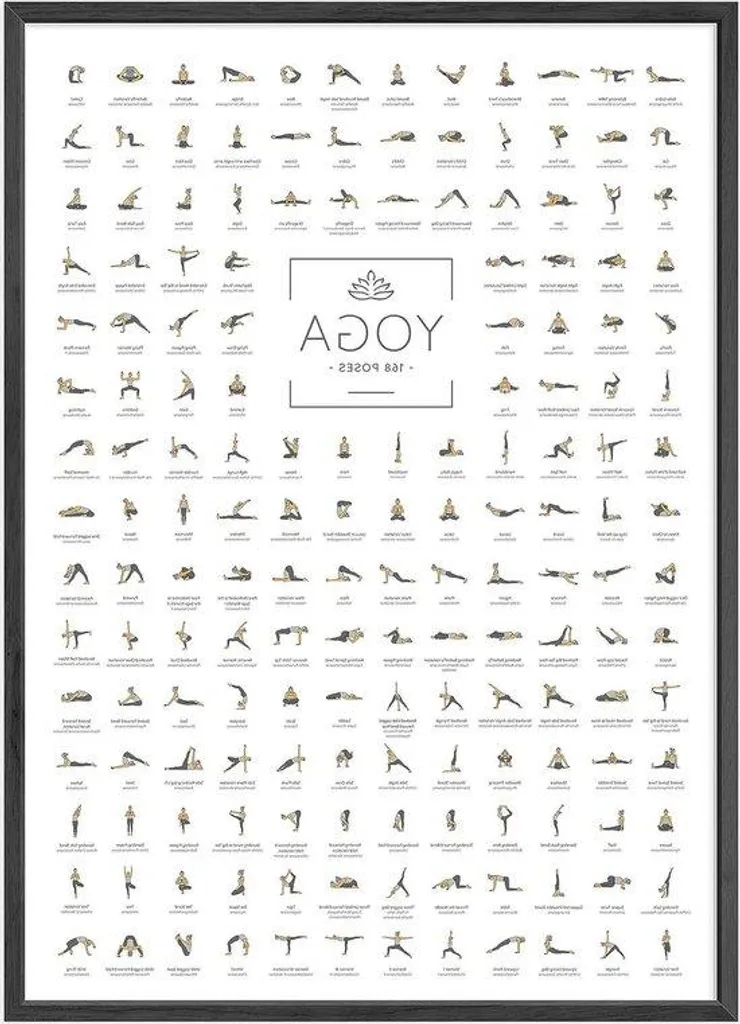 Matériel Yoga A2 de 168 Postures : Support Mural Complet et Durable