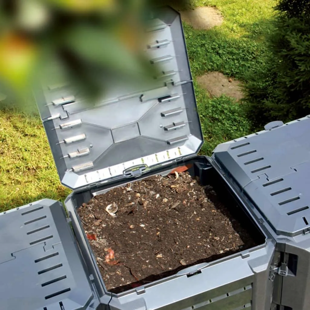 Grand Bac à Compost de Jardin 800L Noir pour Engrais Naturel Bio