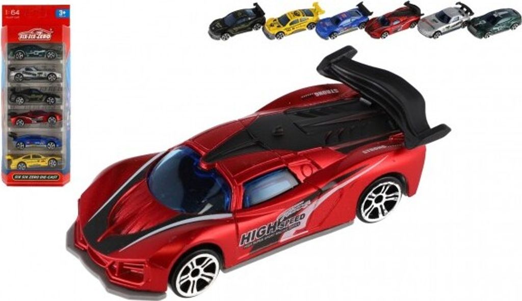 Rennwagen 6 Stück aus Metall/Plastik 8cm frei laufend