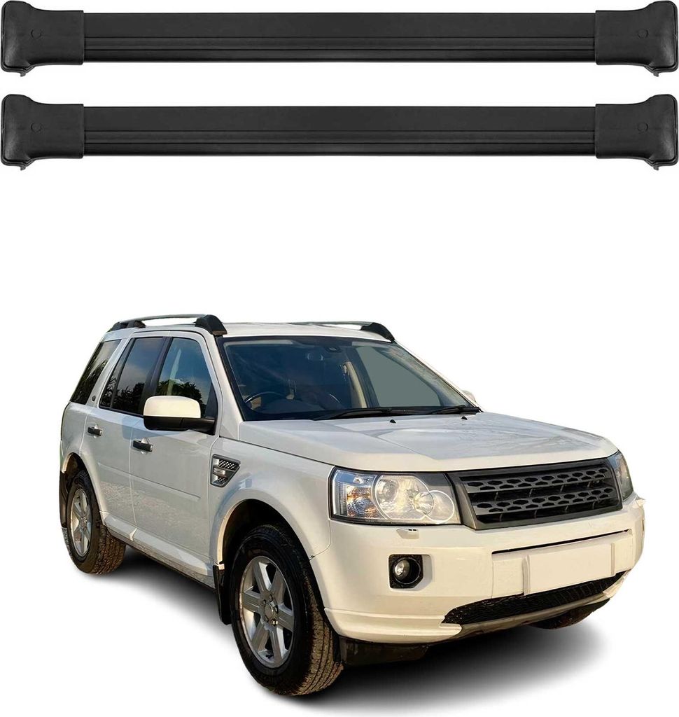 Dachträger Grundtäger für Land Rover Freelander 2 2007-2015 75kg Alu Schwarz 2x