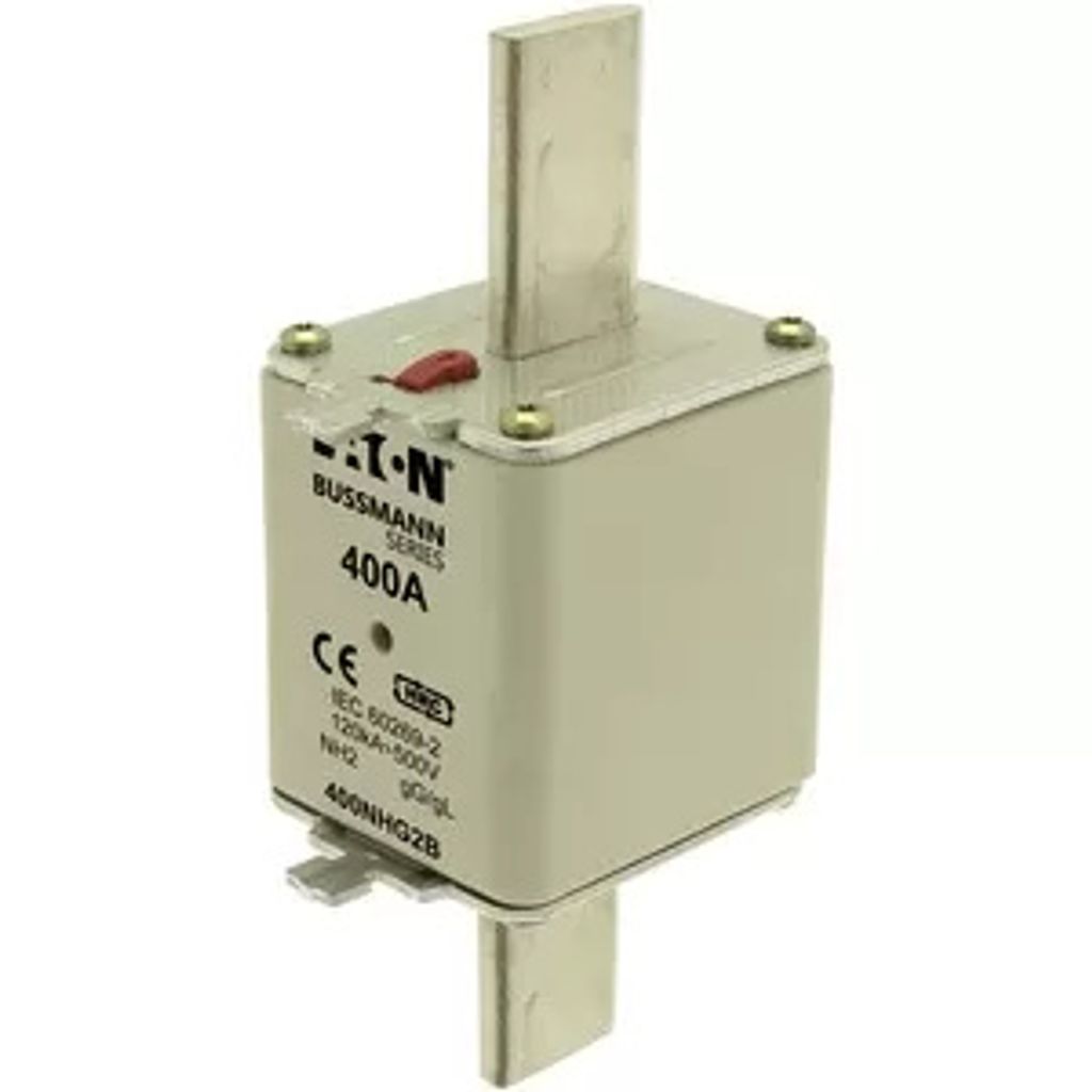 Eaton Sicherungseinsatz, Niederspannung, 400 A, AC 500 V, 120 kA, NH2, gL/gG, IEC, Doppelkennmelder, spannungsführende Grifflasche 400NHG2B