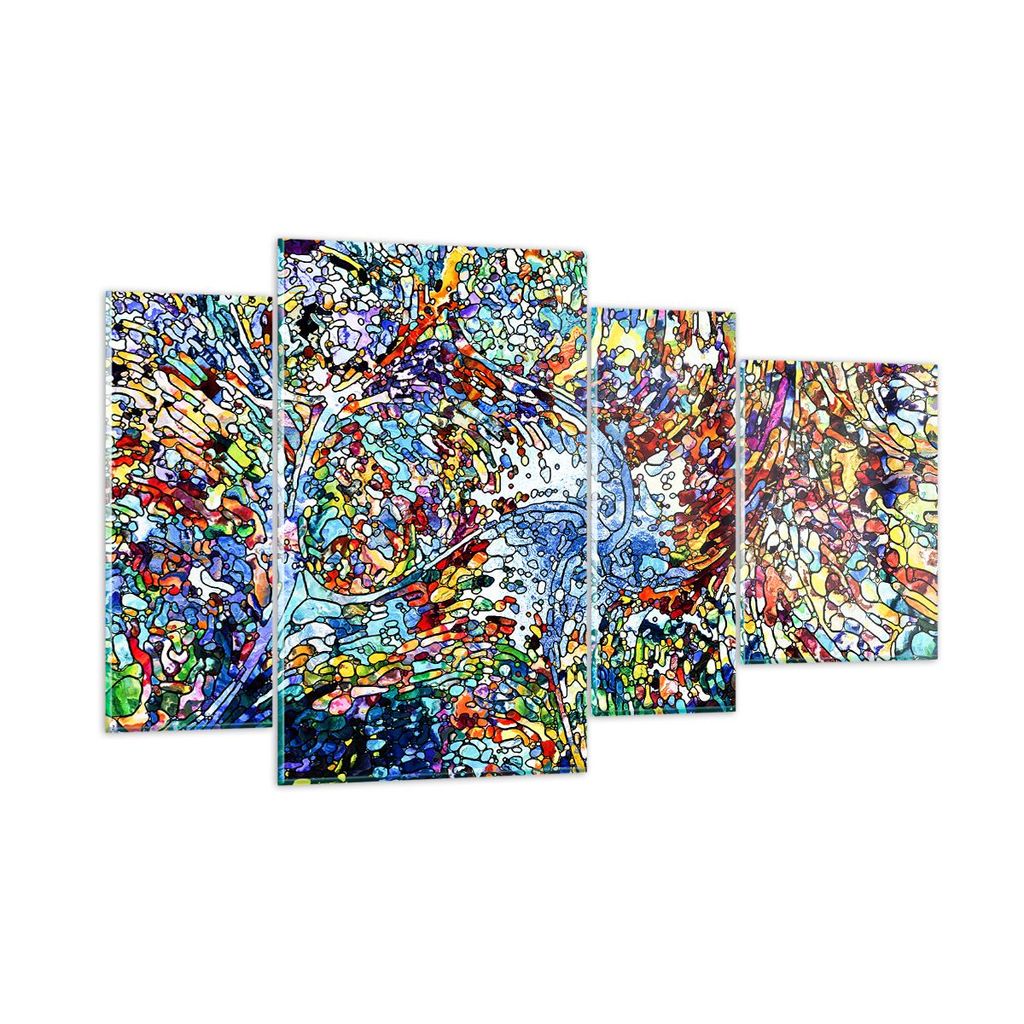 Bilder auf glas - Abstraktion modern - 120x70cm - Glasbilder - Wandbilder - Kunstdruck - zum Aufhängen bereit - Wanddekoration aus Glas - Glas Bil...