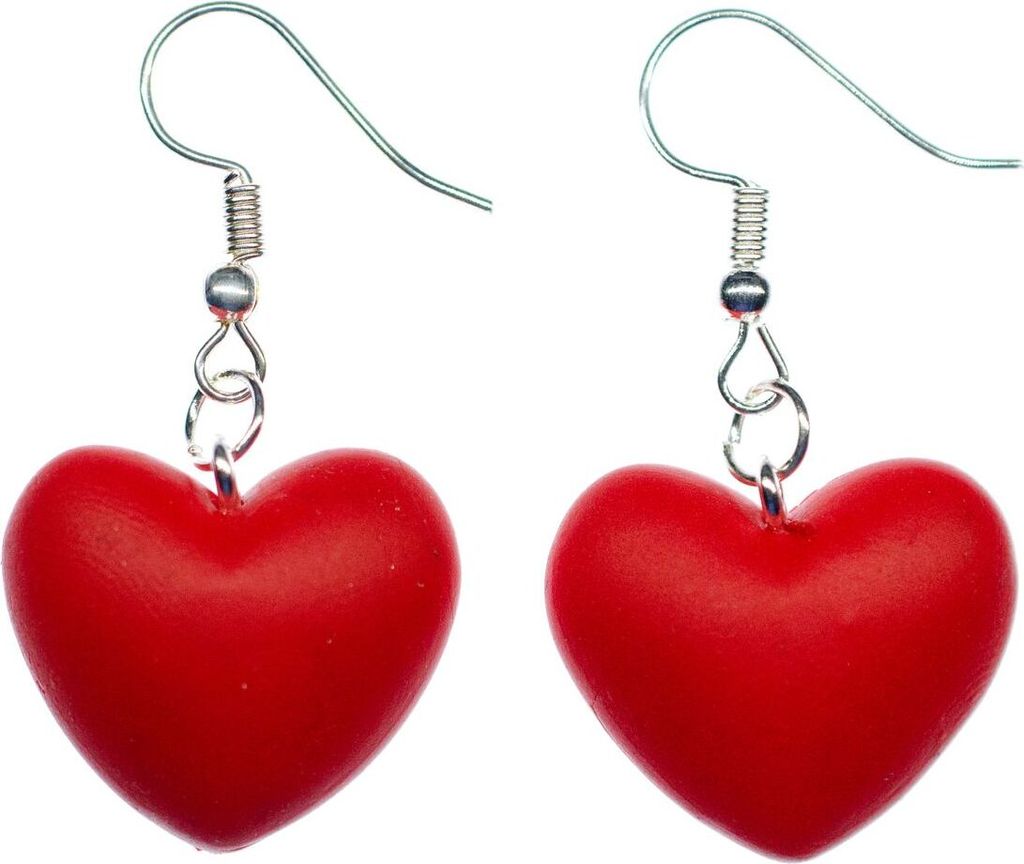 Herzen Ohrringe Miniblings Hänger Herz Valentinstag Rot Liebe Symbol Handarbeit