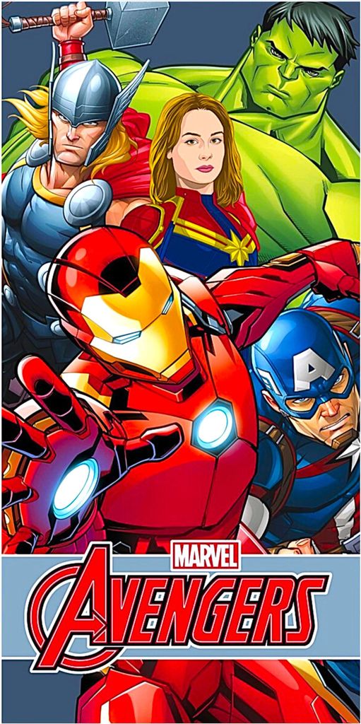 Avengers Badetuch Strandtuch - Kinder Strandlaken 70 x 140 cm aus Baumwolle