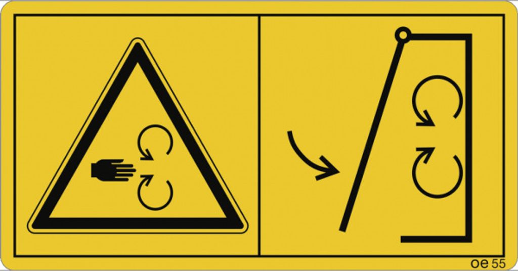Dreifke Aufkleber - Schutzeinrichtungen vor Inbetriebnahme der .., Folie, 16...