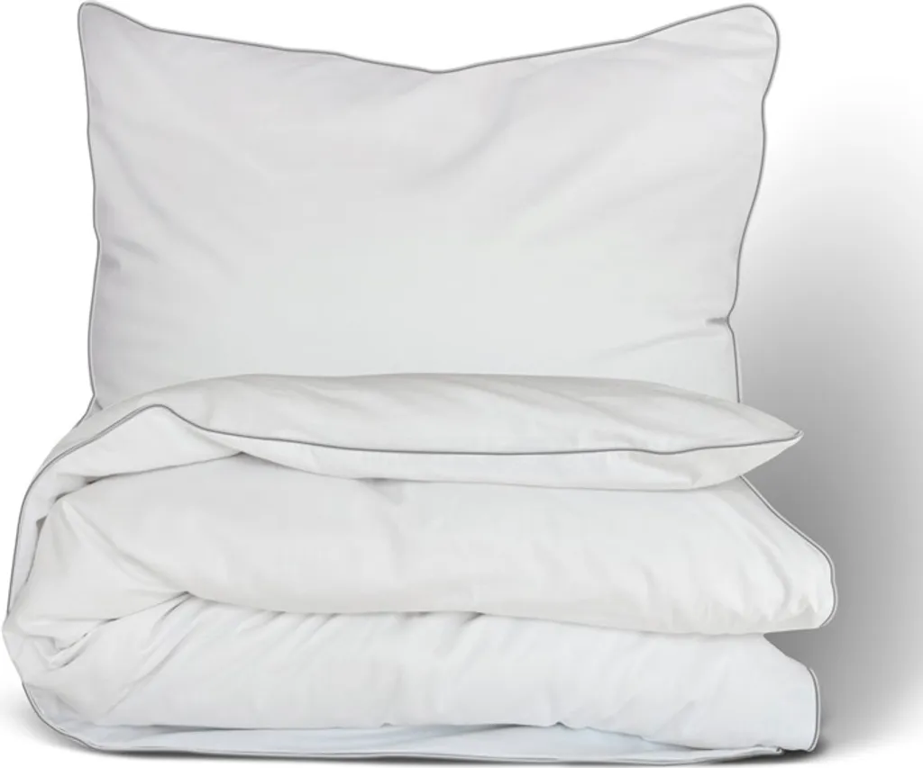 Housse de couette satin de coton blanc uni 160x200 finition luxe 01