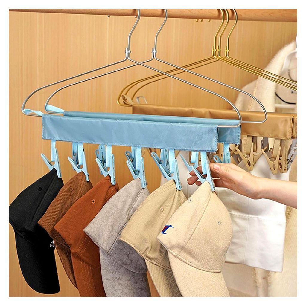 Faltbare Kleiderbügel, Tragbar und Vielseitig, 2 Stück, Platzsparend aus Polyester und Kunststoff für Socken und Hosen in Badezimmer und Küche