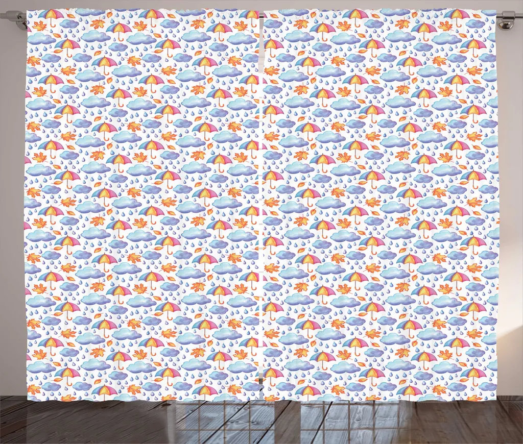 Rideaux de Salon Imprimés avec Bande Universelle et Crochets 280x225cm