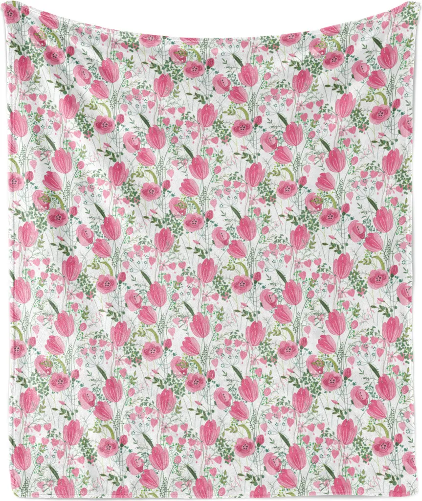Plaid Matrimoniale 175x230 Tulipani - Coperta Morbida Abakuhaus