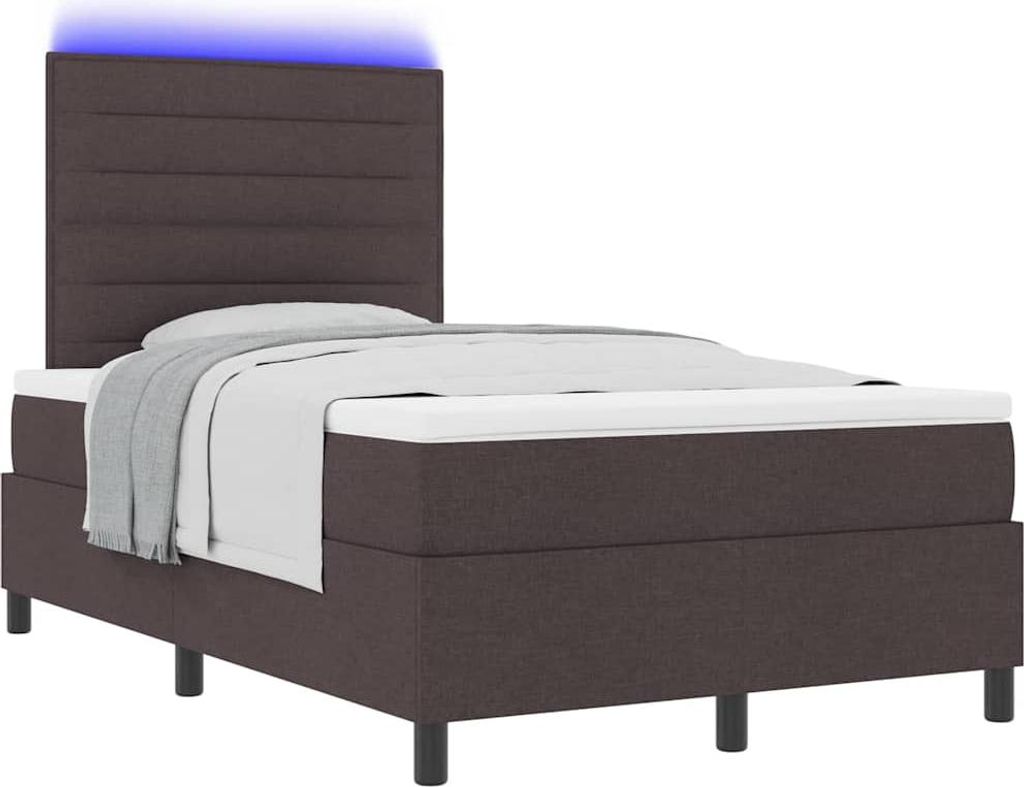 Boxspringbett mit Matratze Dunkelbraun 120 x 190 cm Stoff
