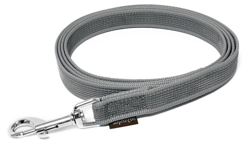 Mystique Gummierte Leine 20mm ohne Handschlaufe Standard Karabiner grau 50cm