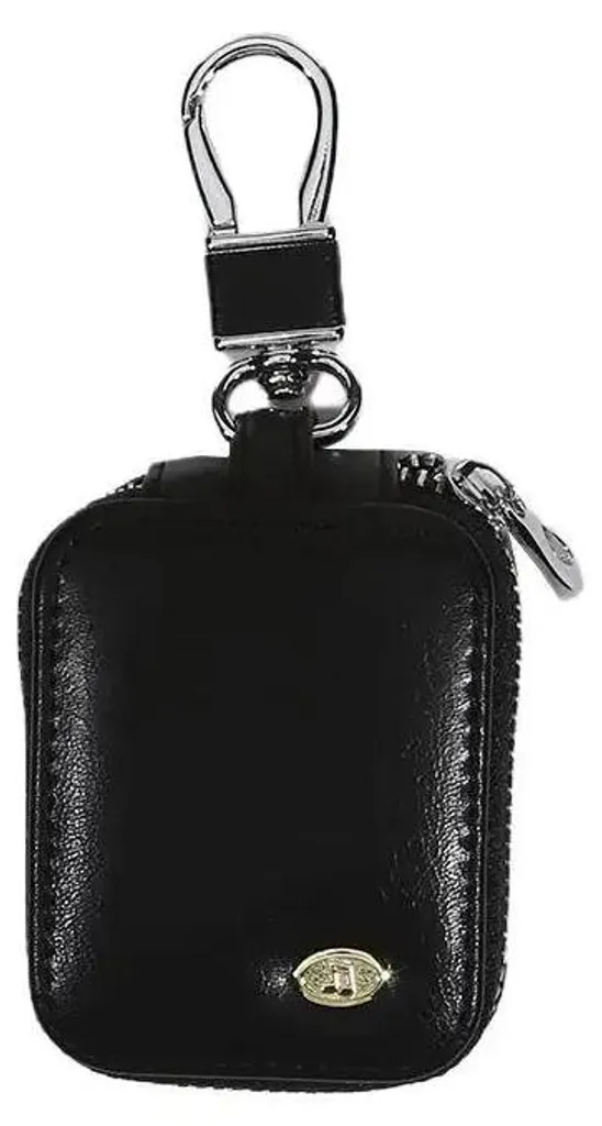 Petit porte-monnaie porte-clés noir zippé ultra compact pour vos clés et monnaie