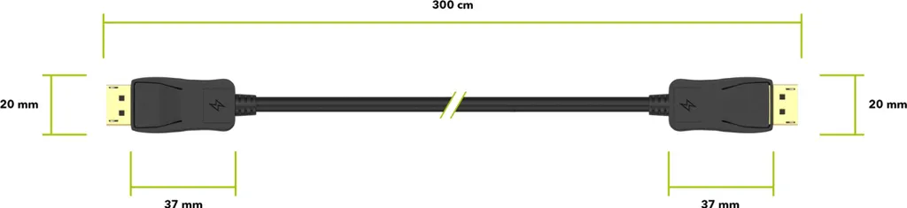 Câble DisplayPort 4K pour Écran PC AlzaPower Core 3m - Noir Mat