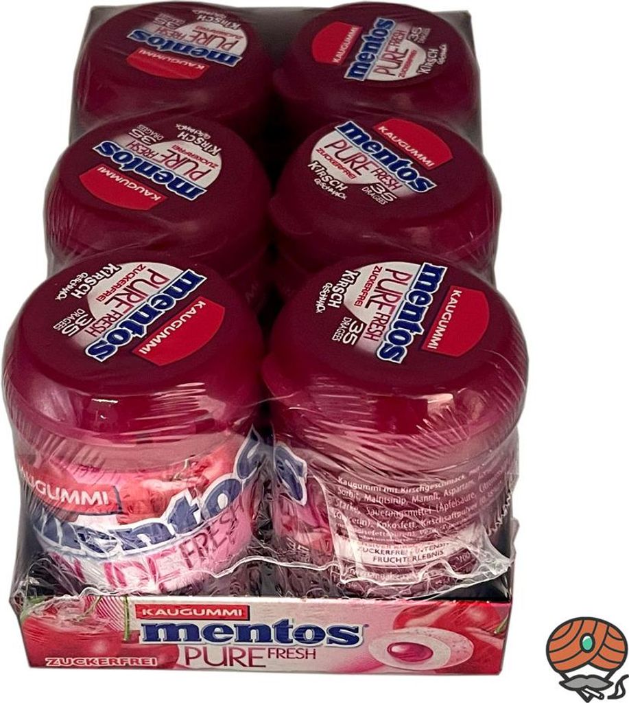 Mentos Pure Fresh Kirsche, Kaugummi, zuckerfrei, 6x 67,9g Produktbild 