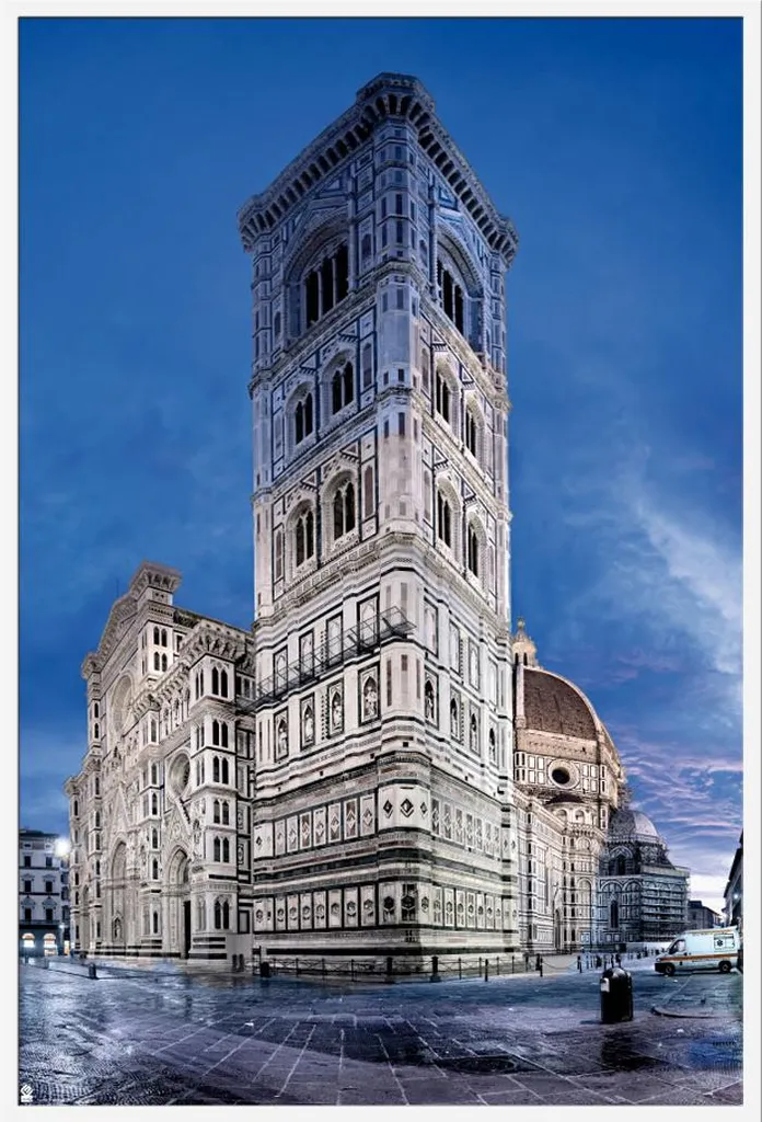 Affiche Florence sous Vitre Acrylique avec Cadre à Insert Blanc Shinsuke