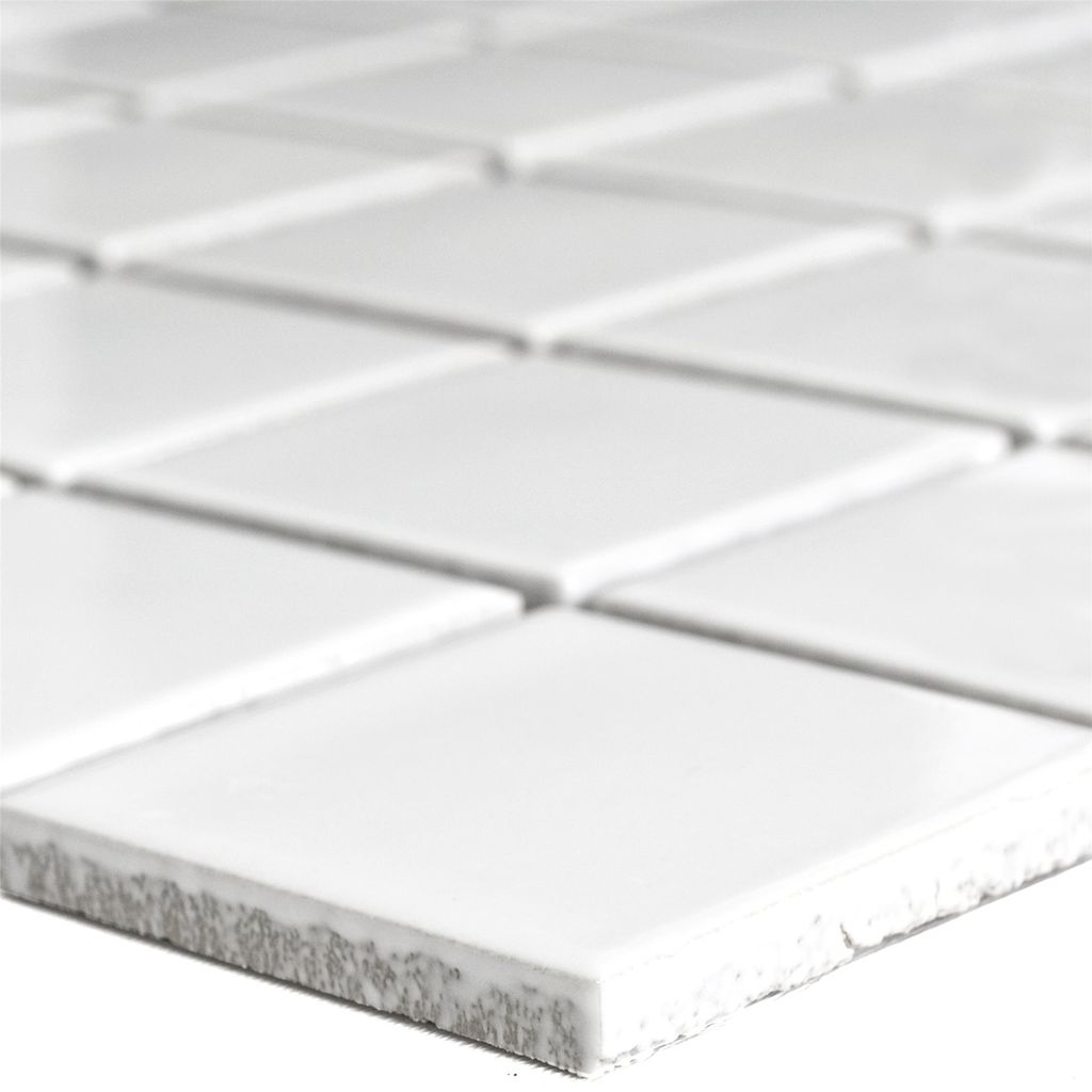 Keramik Mosaikfliesen Adrian Weiß Matt Quadrat 48
