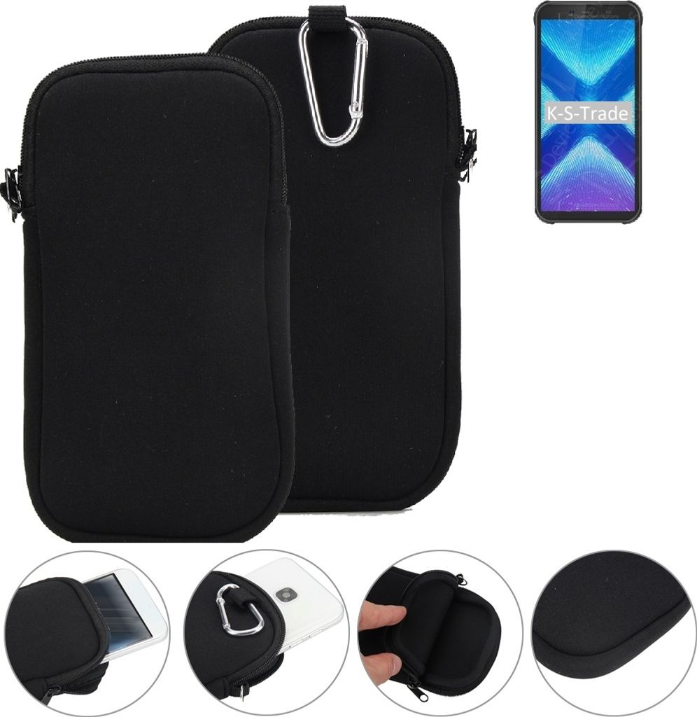 K-S-Trade Neopren-Hülle Handyhülle kompatibel mit Blackview BV5500 Plus Schutzhülle Neoprenhülle Sleeve Schutz-Hülle Gürtel Tasche Case Holster