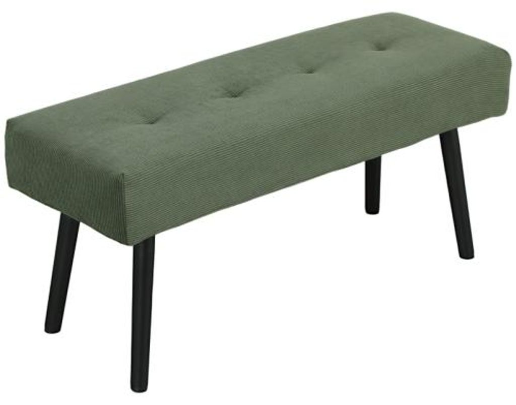 Gruen 100 x 36 x 45 cm Polsterbank Sitzbank Mit Cordbezug Getuftete Bettbank Metallbeine Schuhbank Fuer Flur Schlafzimmer Wohnzimmer