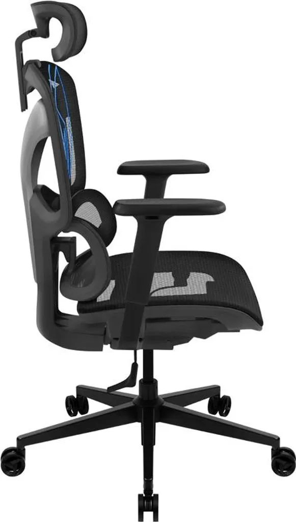 Chaise de Bureau Gaming ThunderX3 YTC-Mesh Noir Bleu Idéale Stream et Jeu