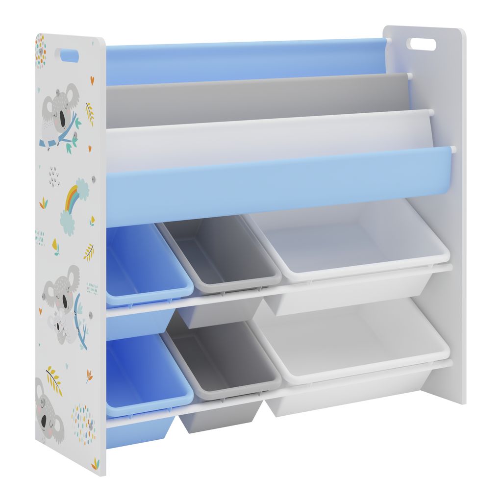 Étagère Enfant Relaxdays - Motif Chien - 7 Compartiments - Rangement Jouets Et Livres - 84x86x26cm