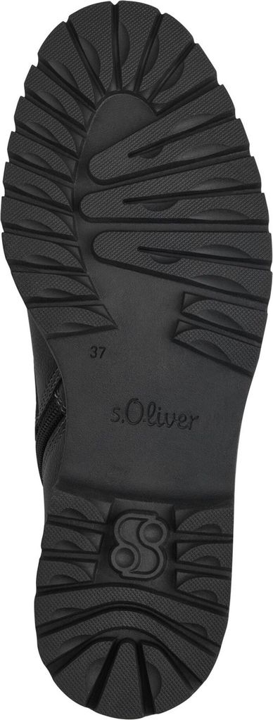 s.Oliver Damen Stiefelette schaftumspielende Schnürung Profilsohle 5-25213-41, Größe:37 EU, Farbe:Schwarz