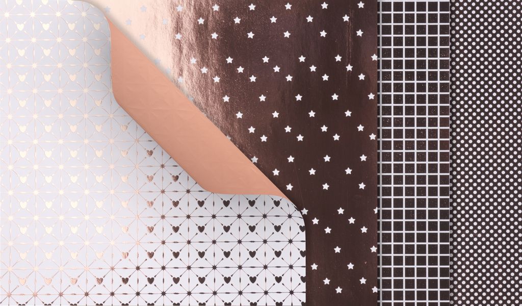 Gebrüder Bertels Faltpapier X-Mas Roségold 15x15 cm 110 g/qm Origami Basteln