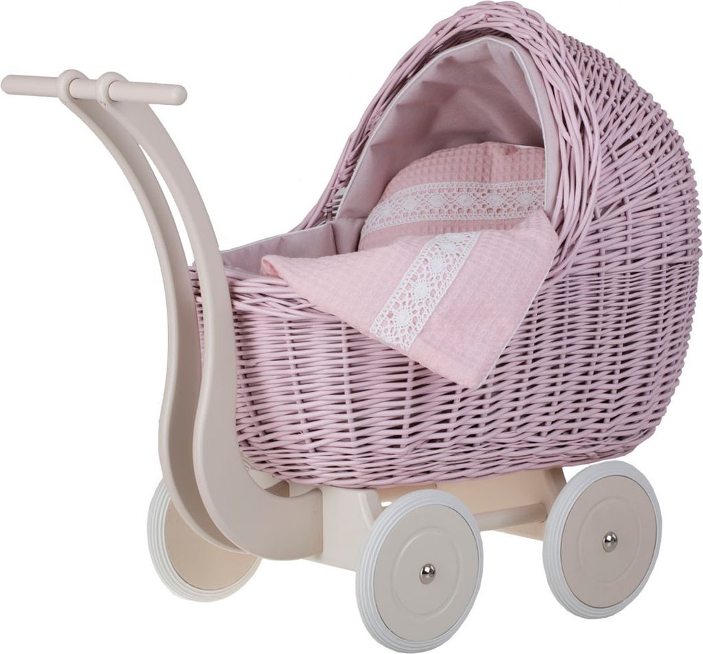 LILI Puppenwagen aus Weide Rosa 48X28 H26/47 CM Produktbild 