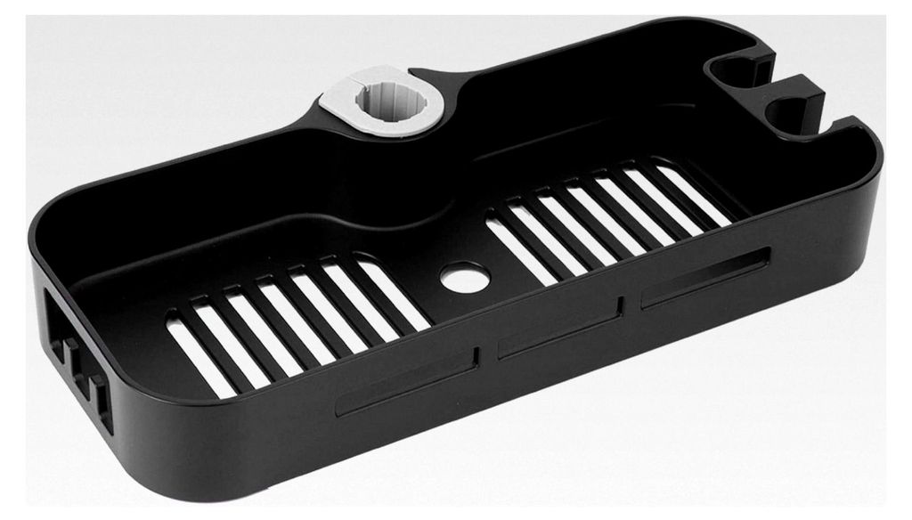 Duschstange mit Seifenschale, Duschablage ohne Bohren, schwarze Duschstange mit Duschkopfhalter und Ablage für Badezimmerzubehör