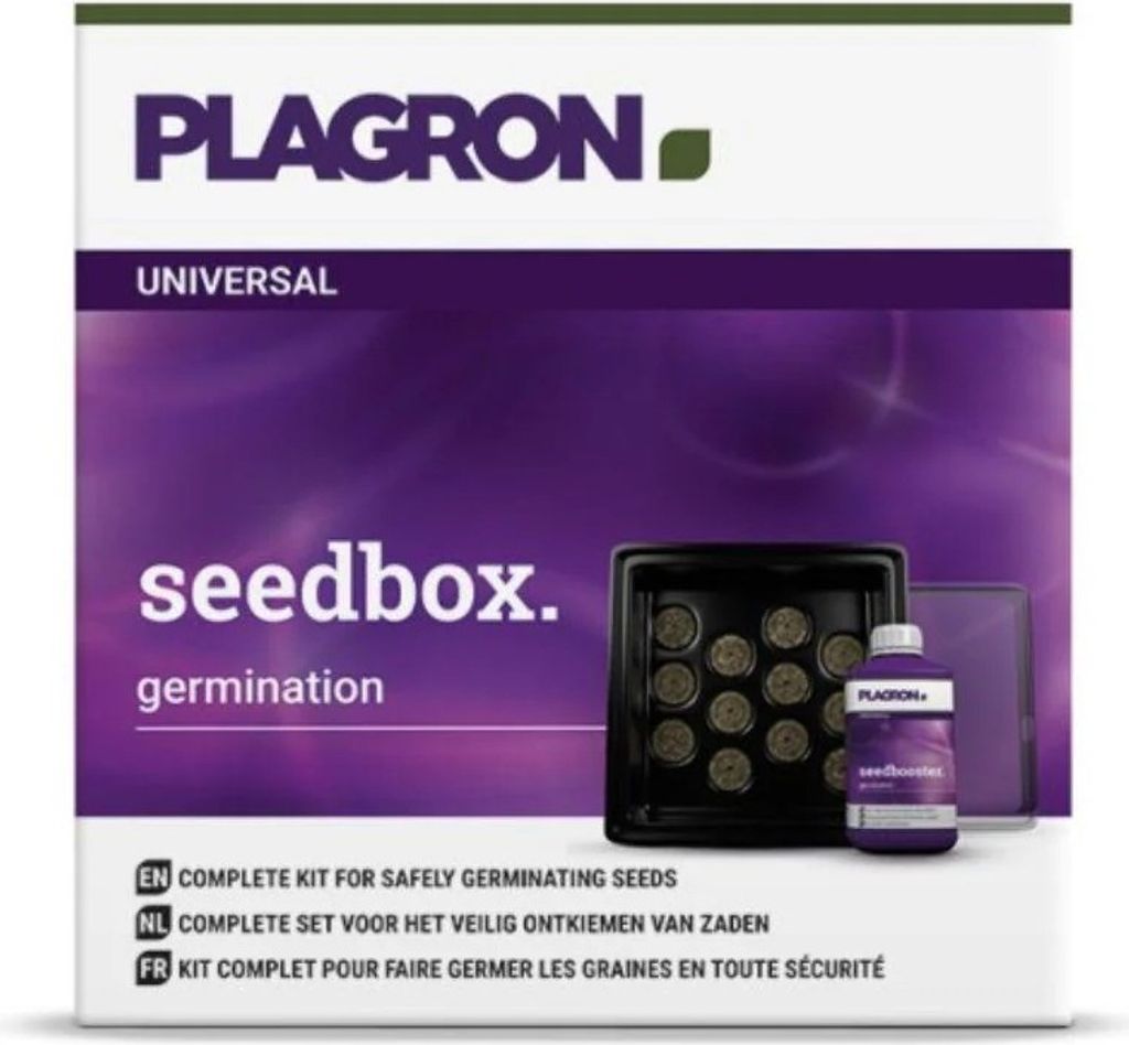 A product box for a seed germination kit, showing the packaging and contents.