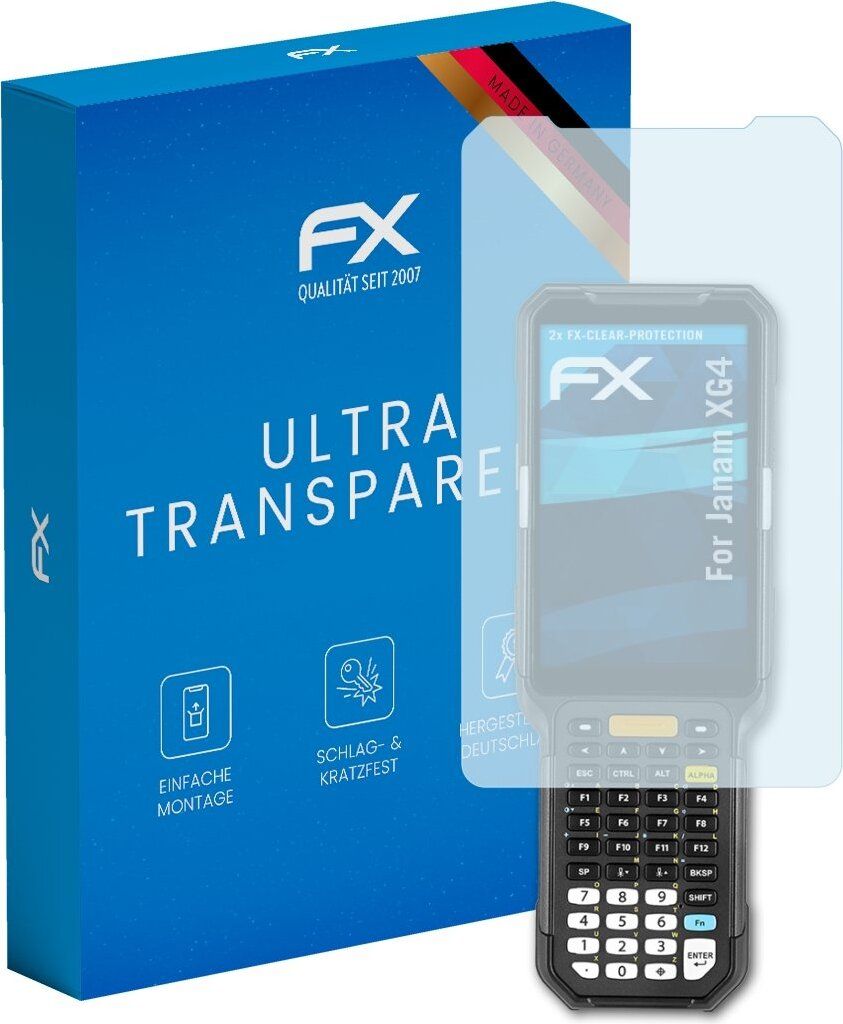 atFoliX FX-Clear 2x Schutzfolie kompatibel mit Janam XG4 Displayschutzfolie