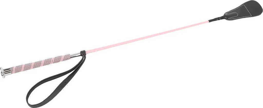 Cravache de dressage 68 cm rose avec dragonne pour cavalier régulier