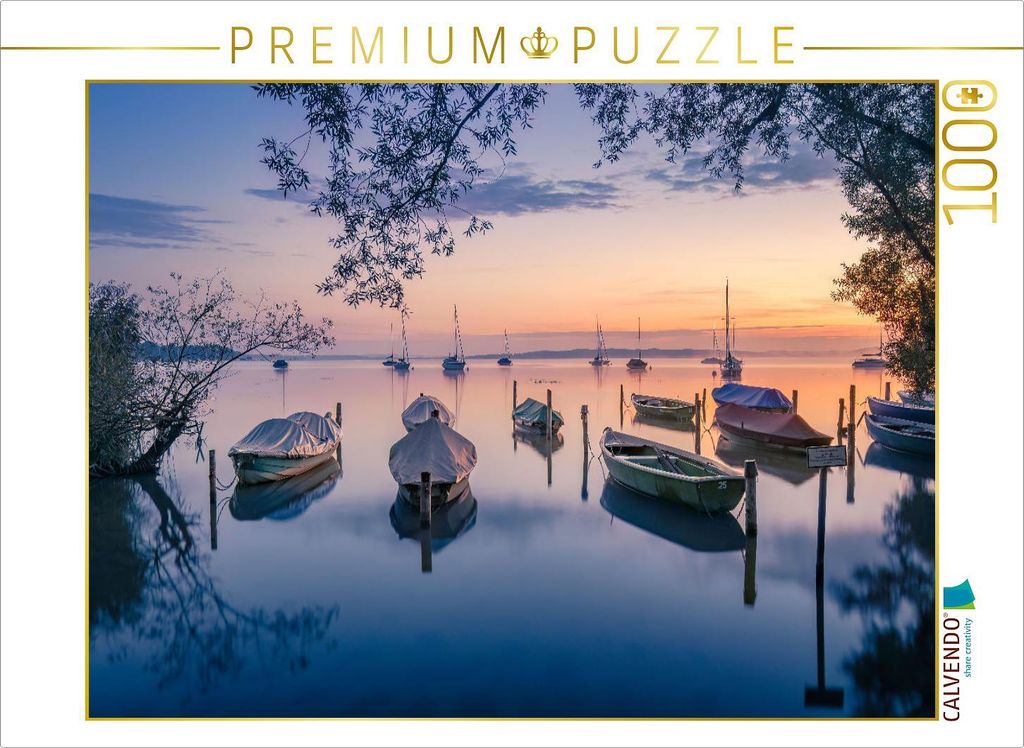 CALVENDO Puzzle Blick zum See | 1000 Teile Lege-Größe 64x48cm Foto-Puzzle für glückliche Stunden